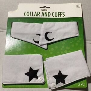 Witch Collar and Cuffs Set with Moon and Star